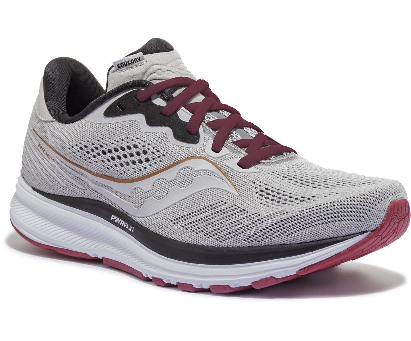 Saucony Ride 14 Wide Women's Running Shoes Grey / Pink | AU 202ZUTG